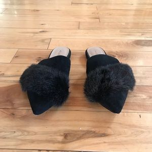 Aldo Shoes - Faux Fur Black Mules Aldo Shoes - Faux Fur Black Mules